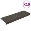vidaXL 10 db &ouml;ntapad&oacute;s l&eacute;pcsőszőnyeg 65 x 21 x 4 cm antracit t&eacute;glalap alak&uacute; sz&eacute;llel