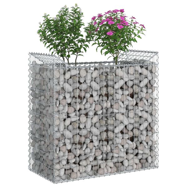 vidaXL Gabion emelt &aacute;gy Ez&uuml;st 50 x 100 x 100 cm Horganyzott ac&eacute;l