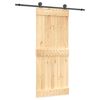 vidaXL Cs&uacute;sz&oacute; ajt&oacute; Term&eacute;szetes &eacute;s Fekete 85 x 210 cm Szil&aacute;rd Fenyőfa