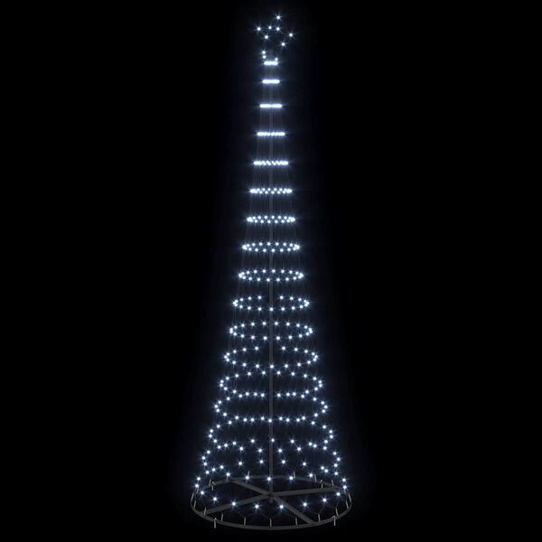 vidaXL LED Kar&aacute;csonyi Fenyő 355 LED-del Hideg feh&eacute;r 184,5 cm F&eacute;m