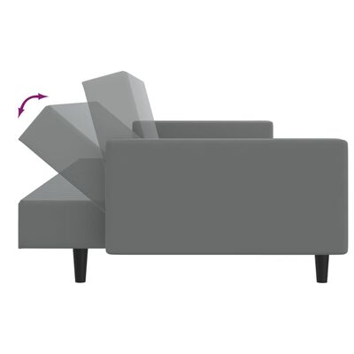 vidaXL kétszemélyes világosszürke bársony kanapéágy