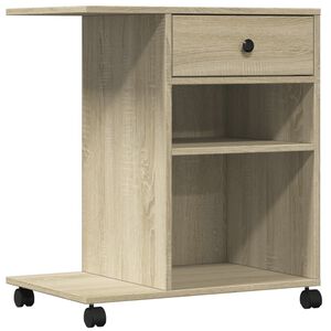 vidaXL sonoma t&ouml;lgy sz&iacute;nű nyomtat&oacute;&aacute;llv&aacute;ny kerekekkel 60x40x68,5 cm