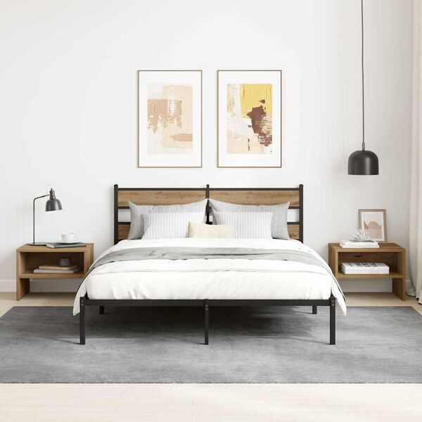 vidaXL &Eacute;jjeliszekr&eacute;ny 2 pcs k&eacute;zműves t&ouml;lgy 40 x 40 x 30 cm Faanyag