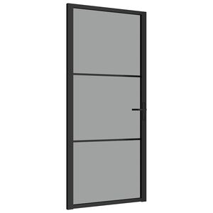 vidaXL fekete ESG &uuml;veg &eacute;s alum&iacute;nium belt&eacute;ri ajt&oacute; 93 x 201,5 cm