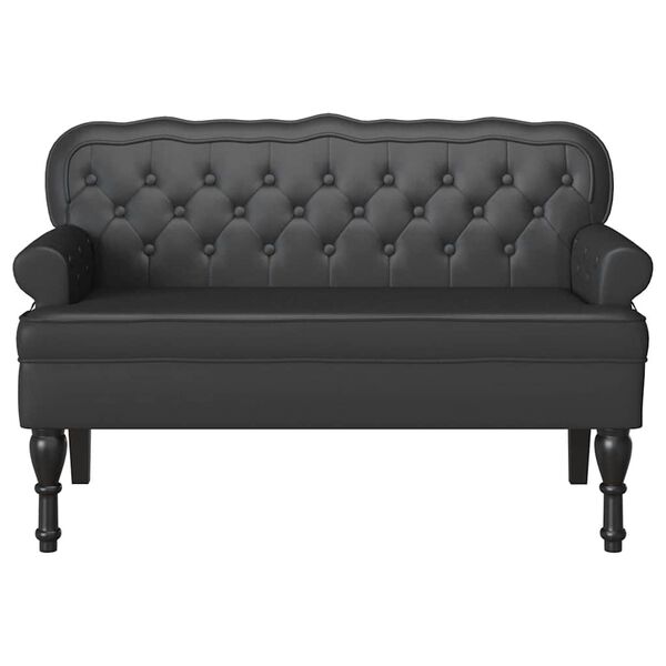 vidaXL Chesterfield Pad Fekete 119.5 x 64.5 x 75 cm Műbőr
