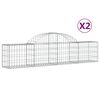 vidaXL 2 db &iacute;ves horganyzott vas gabion kos&aacute;r 200x30x40/60 cm