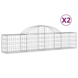 vidaXL 2 db &iacute;ves horganyzott vas gabion kos&aacute;r 200x30x40/60 cm