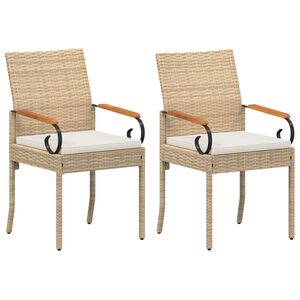 vidaXL Kerti sz&eacute;kek 2 pcs Beige &eacute;s Kr&eacute;msz&iacute;nű Polirattan &eacute;s ak&aacute;c