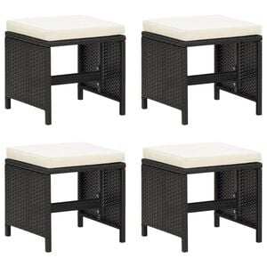 vidaXL 4 db fekete polyrattan kerti &uuml;lőke p&aacute;rn&aacute;kkal