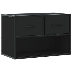 vidaXL fekete szerelt fa &eacute;s f&eacute;m TV-szekr&eacute;ny 60 x 31 x 39,5 cm