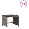 vidaXL 4 db sz&uuml;rke polyrattan kerti sz&eacute;k p&aacute;rn&aacute;val 40 x 40 x 35 cm