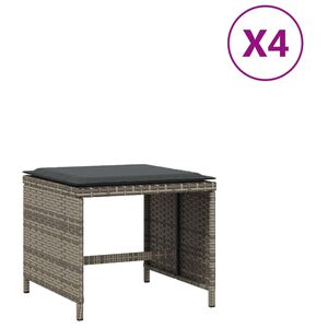 vidaXL 4 db sz&uuml;rke polyrattan kerti sz&eacute;k p&aacute;rn&aacute;val 40 x 40 x 35 cm