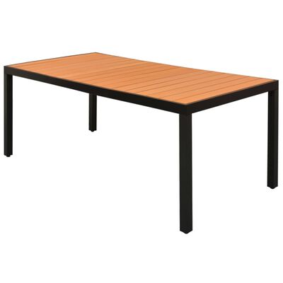vidaXL barna alumínium és WPC kerti asztal 185 x 90 x 74 cm