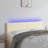 vidaXL kr&eacute;msz&iacute;nű műbőr LED-es fejt&aacute;mla 144 x 5 x 78/88 cm