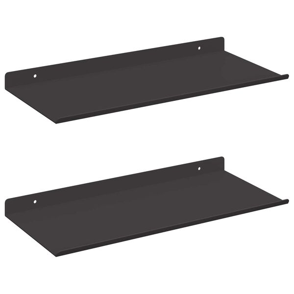 vidaXL Falpolc polcokkal t&aacute;rol&oacute;val 2 pcs Fekete 40 x 17,5 x 2,5 cm