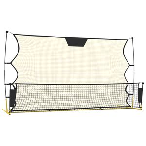 vidaXL fekete &eacute;s s&aacute;rga poli&eacute;szter foci-visszapattan&oacute; h&aacute;l&oacute; 183x85x120cm