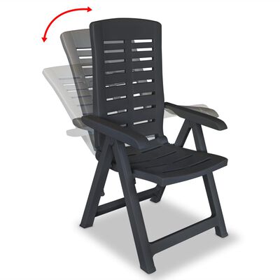 vidaXL 4 db antracitszürke dönthető műanyag kerti szék