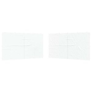 vidaXL Parti s&aacute;tor oldalfal 2 db 400 x 195 cm Feh&eacute;r PE &eacute;s ac&eacute;l