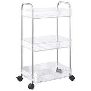 vidaXL t&aacute;rol&oacute;kocsi 3 szintes &aacute;tl&aacute;tsz&oacute; 37x28x68 cm akril