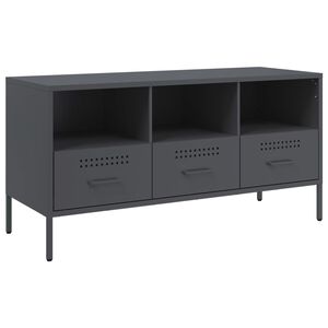 vidaXL antracitsz&uuml;rke ac&eacute;l TV-szekr&eacute;ny 100,5 x 39 x 50,5 cm