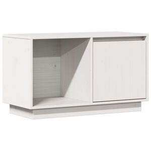 vidaXL feh&eacute;r t&ouml;m&ouml;r fenyőfa TV-szekr&eacute;ny 74x35x44 cm