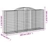 vidaXL 2 db íves horganyzott vas gabion kosár 300x50x140/160 cm