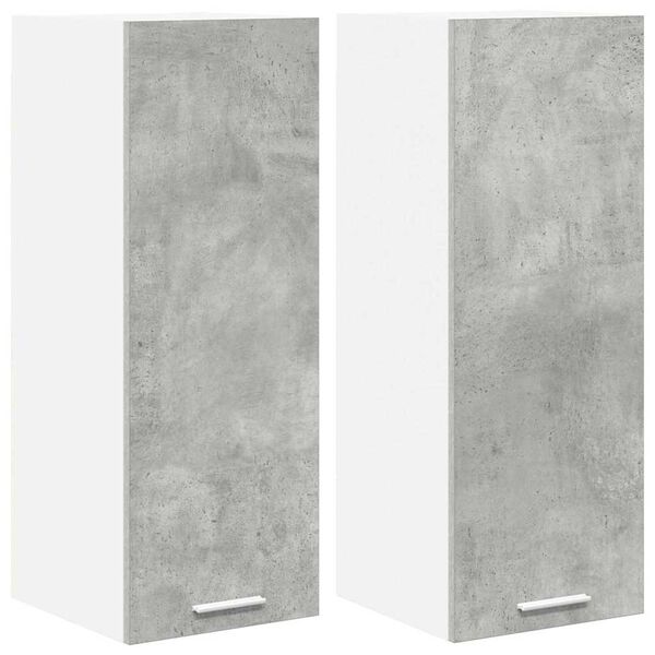 vidaXL F&uuml;ggő szekr&eacute;ny 2 pcs Beton sz&uuml;rke &eacute;s feh&eacute;r 30 x 31 x 80 cm