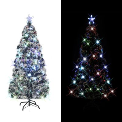 vidaXL optikai szálas műkarácsonyfa talppal/LED fénnyel 180 cm