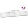 vidaXL 2 db &iacute;ves horganyzott vas gabion kos&aacute;r 300x30x40/60 cm