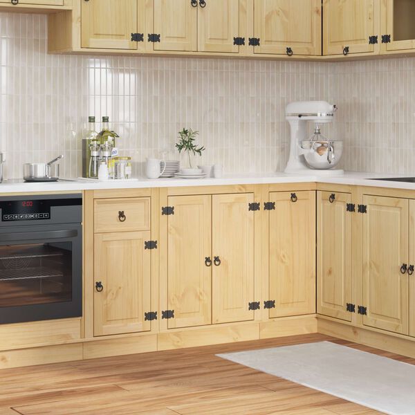 vidaXL Cabinet ajt&oacute;val SKI M&eacute;zes Barna 60 x 46 x 81,5 cm T&ouml;m&ouml;r fenyőfa