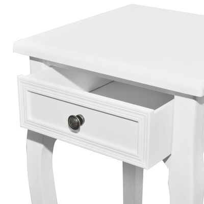 vidaXL 2 db fehér, egymásba tolható, fiókos kisasztal