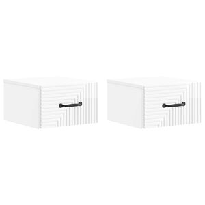 vidaXL Fali &eacute;jjeli szekr&eacute;ny 2 db Magasf&eacute;nyű Feh&eacute;r 34,5 x 33 x 20 cm