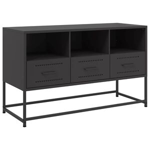 vidaXL fekete ac&eacute;l TV-szekr&eacute;ny 100,5x39x60,5 cm