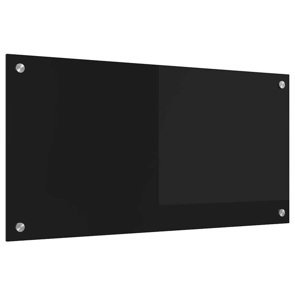 vidaXL Konyhai splashback Fekete 80 x 40 cm edzett &uuml;veg