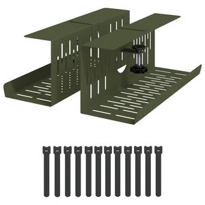 vidaXL Asztal alatti k&aacute;bel kezelő t&aacute;lca 2 db Olajz&ouml;ld 35 x 12 x 13 cm
