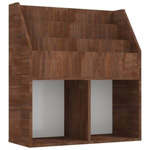 vidaXL barna t&ouml;lgysz&iacute;nű szerelt fa &uacute;js&aacute;gtart&oacute; gyerekeknek 71x30x78,5cm