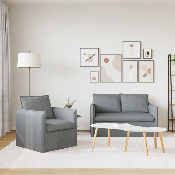 vidaXL Kanap&eacute; Szett 2 pcs Vil&aacute;gossz&uuml;rke 136 x 82 x 85 cm sz&ouml;vet