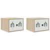 vidaXL Fali &eacute;jjeli szekr&eacute;ny HANAU 2 db Sonoma T&ouml;lgy 36 x 33 x 25 cm