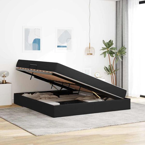 vidaXL &Aacute;gy t&aacute;rol&oacute;val &eacute;s matraccal Fekete 160 x 200 cm B&aacute;rsony