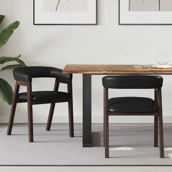 vidaXL &Eacute;tkező Sz&eacute;kek 2 pcs Vil&aacute;gos Barna 54 x 57 x 73 cm T&ouml;m&ouml;r gumi fa