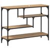 vidaXL Konzolasztal polcokkal Artisan t&ouml;lgy 100 x 30 x 75 cm Faanyag