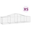 vidaXL 5 db &iacute;ves horganyzott vas gabion kos&aacute;r 200x50x40/60 cm