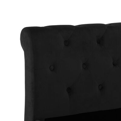 vidaXL fekete bársony ágykeret 100 x 200 cm