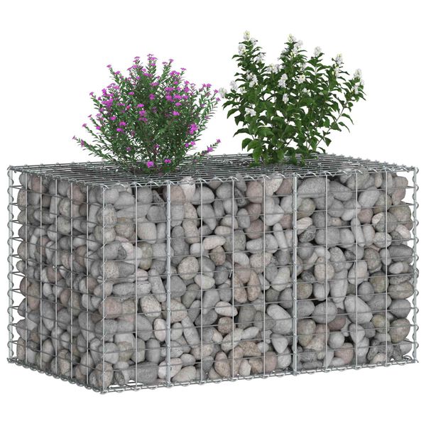 vidaXL Gabion emelt &aacute;gy Ez&uuml;st 100 x 60 x 55 cm Horganyzott ac&eacute;l