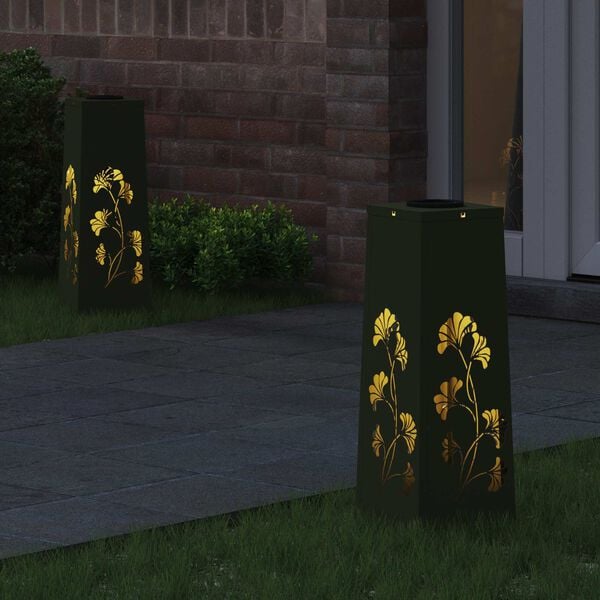 vidaXL Napelemmel műk&ouml;dő LED &ouml;sv&eacute;ny vil&aacute;g&iacute;t&aacute;s 2 pcs Olajz&ouml;ld