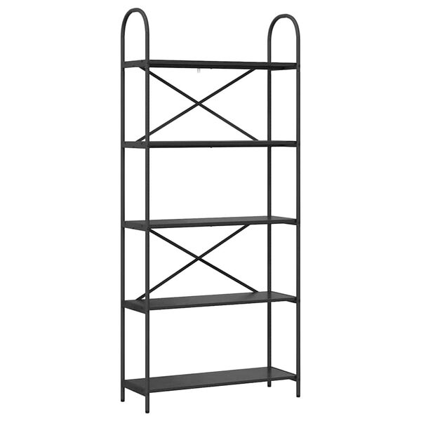 vidaXL K&ouml;nyvespolc Fekete t&ouml;lgy 80 x 30 x 183 cm Faanyag