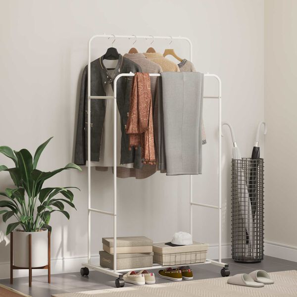 vidaXL Ruhafog&oacute; Egysz&iacute;nű Feh&eacute;r 80 x 53 x 156 cm