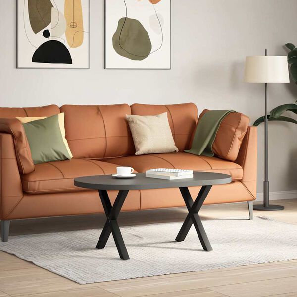 vidaXL 2 db fekete, X alak&uacute; ac&eacute;l doh&aacute;nyz&oacute;asztal l&aacute;b 60 x (42-43) cm