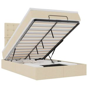 vidaXL Ottom&aacute;n &aacute;gykeret matraccal kr&eacute;m 120x200cm sz&ouml;vet