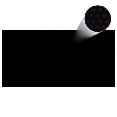 vidaXL fekete és kék napelemes lebegő PE medencefólia 549 x 274 cm